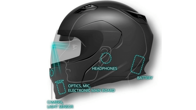 Il super casco hi-tech per moto con la realtà aumentata