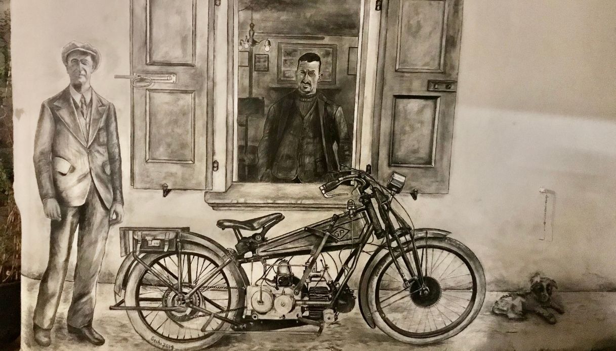 Murales Antica Officina Ripamonti - Moto Guzzi