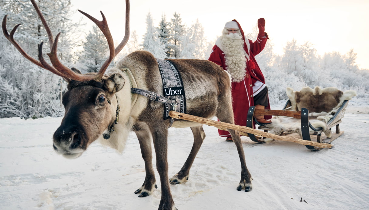 Tutti da Babbo Natale con Uber