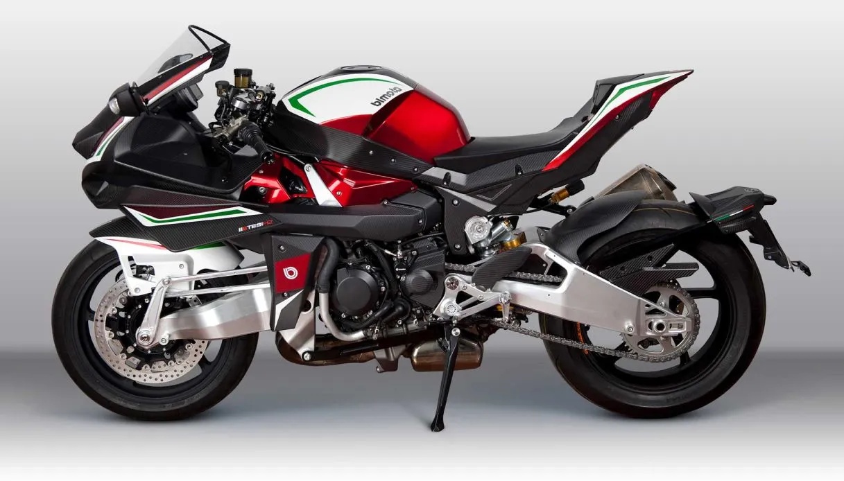 La Bimota Tesi H2 è una delle moto strane più affascinanti